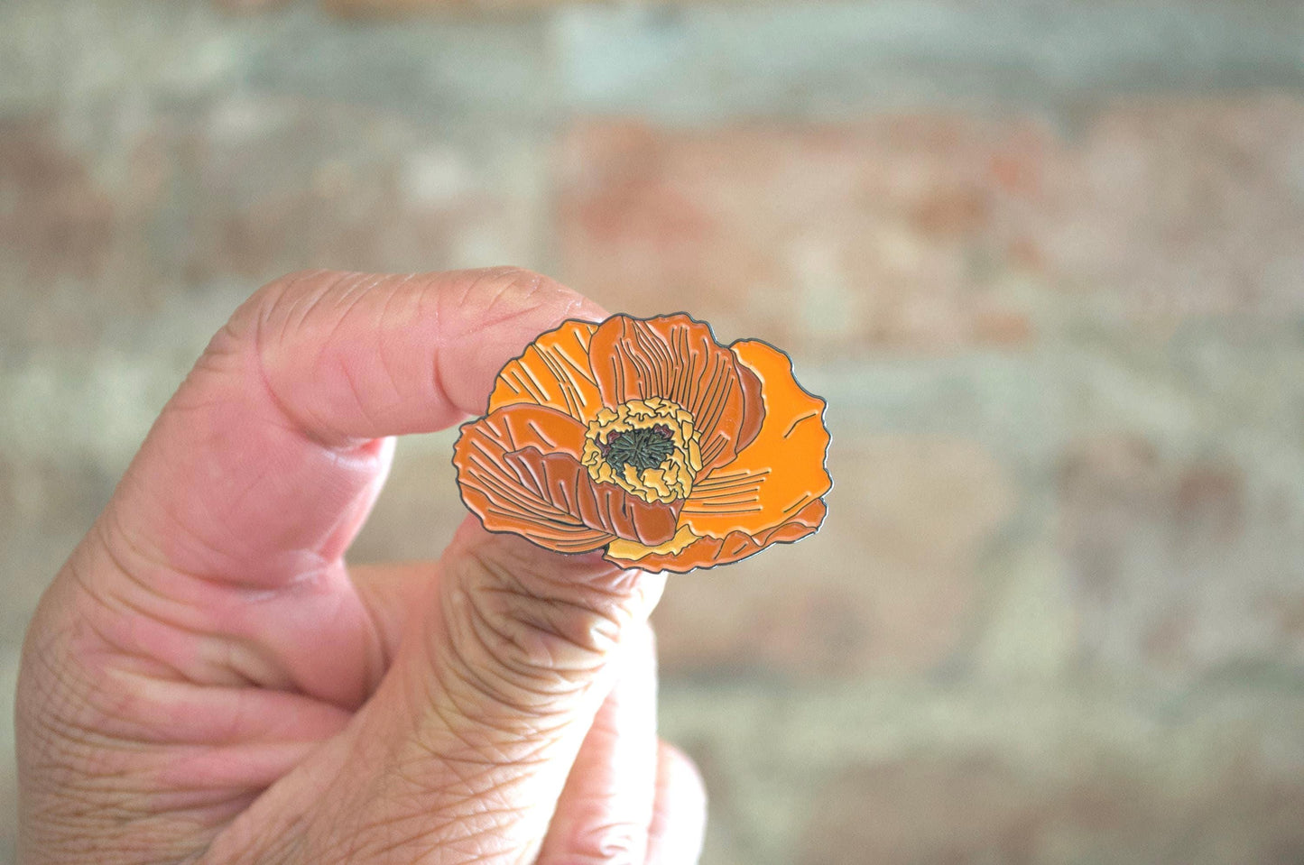 California poppy enamel pin & brooch