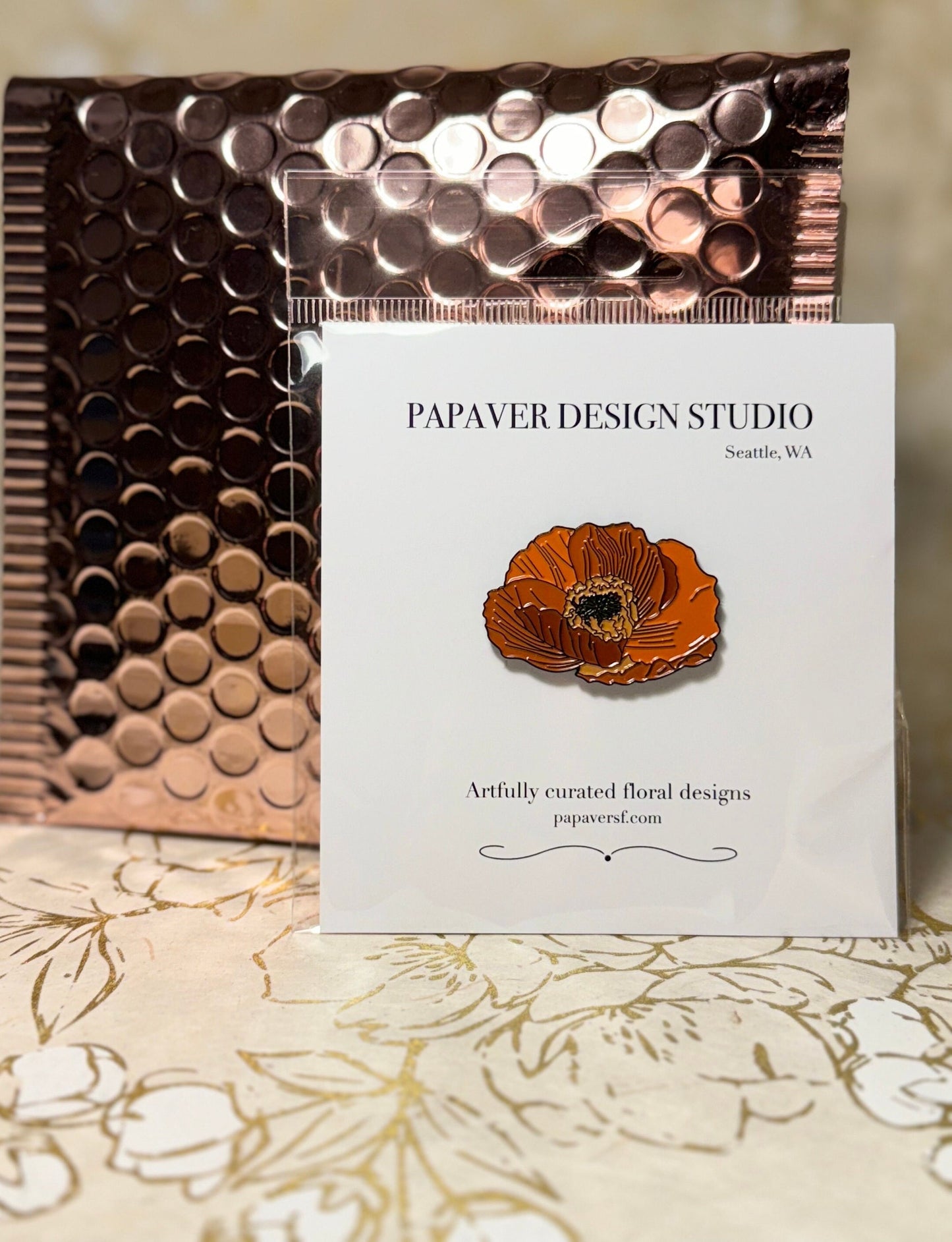 California poppy enamel pin & brooch