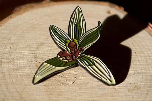Cymbidium Orchid Enamel Pin