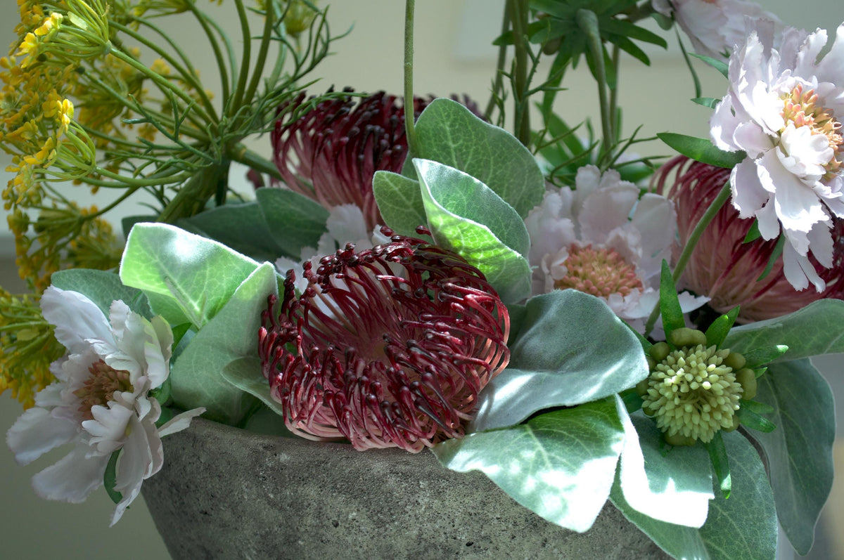 Saffron & Stone Silk Flower Arrangement, Organic-style Arrangement