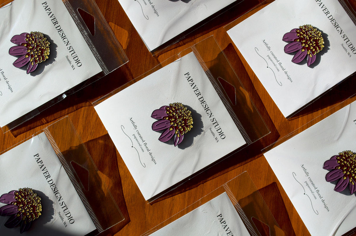 Dahlia Anemone-flowered Enamel Pin