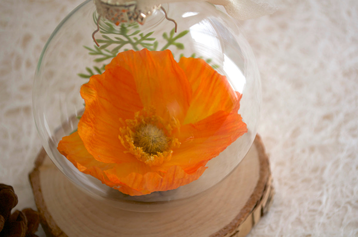 California Poppy Flower Christmas Ornament