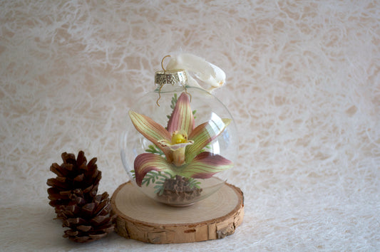 Cymbidium Orchid Flower Christmas Ornament