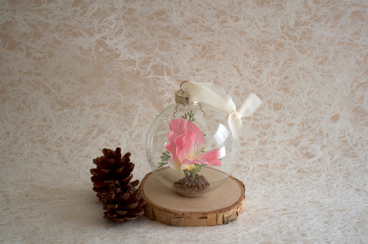 Sweet Pea Flower Christmas Ornament
