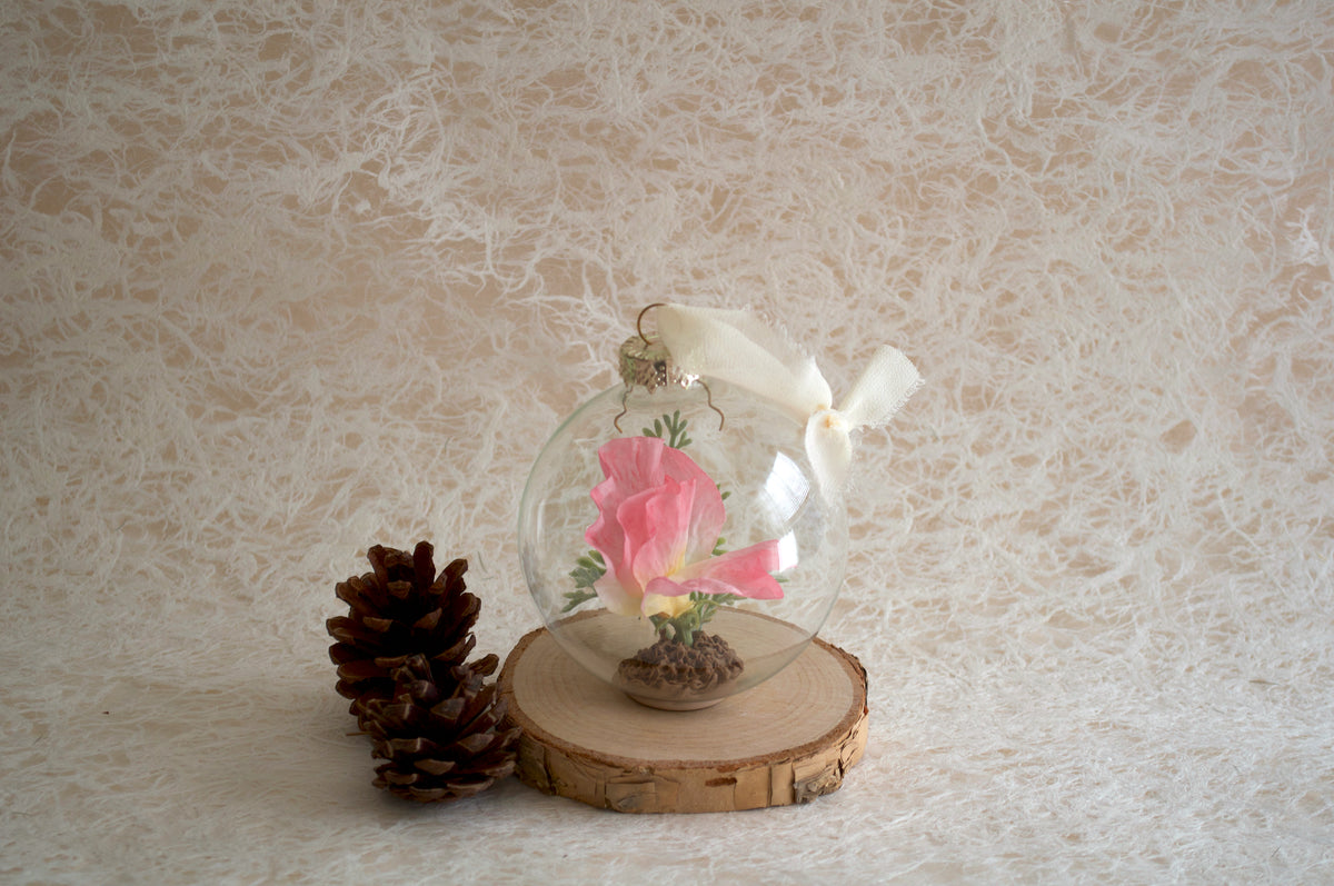 Sweet Pea Flower Christmas Ornament