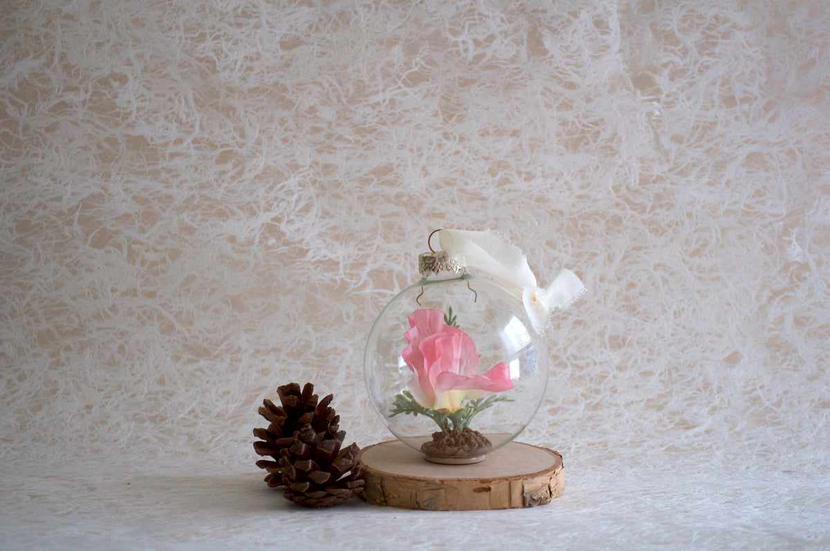 Sweet Pea Flower Christmas Ornament