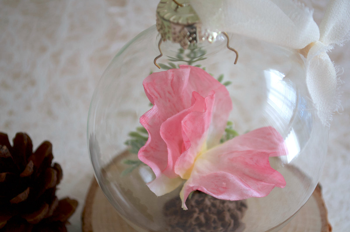 Sweet Pea Flower Christmas Ornament