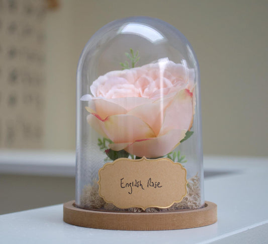English Rose Flower Cloche