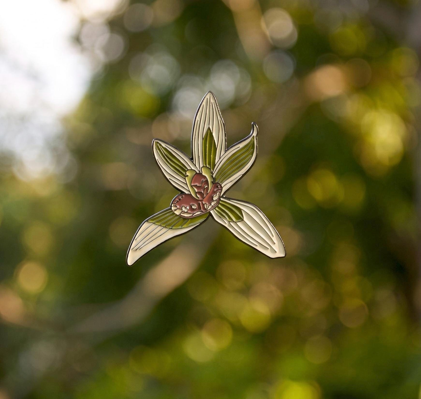 Cymbidium Orchid Enamel Pin