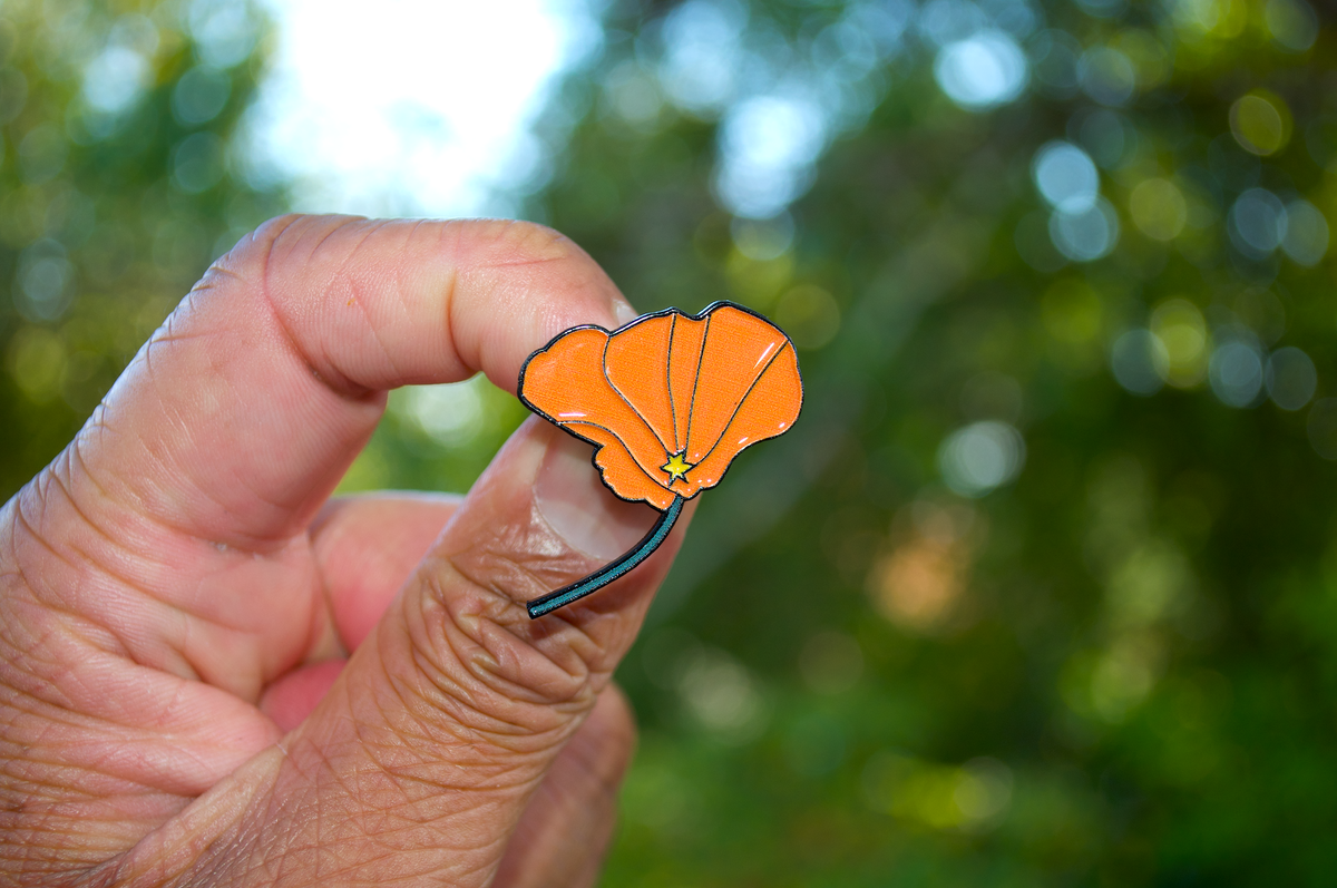 California Poppy Flower Enamel Pin