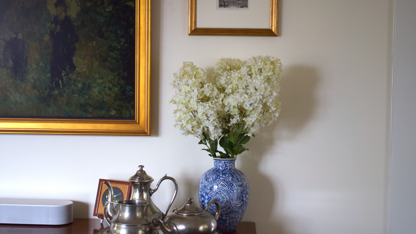 The Heirloom, Cone Hydrangea, Chinoiserie-style Vase